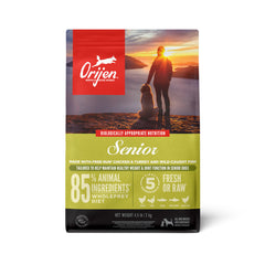 ORIJEN Senior Dry Dog Food, Grain Free Dry Dog Food for Senior Dogs, Fresh or Raw Ingredients