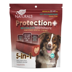 Ark Naturals Protection+ Brushless Toothpaste , Dog Dental Chew with Toothpaste Center – Prevent Plaque & Tartar and Freshen Breath with Dental Chews for Dogs