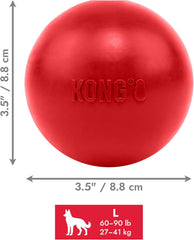 KONG Ball with Hole – Classic Natural Rubber Fetch Toy (Large)
