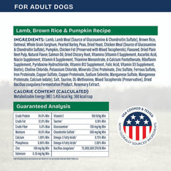 Natural Balance Health Protection Dry Dog Food – Whole Body Health, Easy on Digestion Dog Food Made with Lamb, Brown Rice & Pumpkin for Dogs - 4lbs.