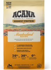ACANA Highest Protein Dry Dog Food, Meadowland, Chicken and Turkey Recipe