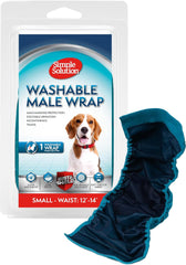 Simple Solution Absorbent Male Wraps with Leak Proof Fit | Excitable Urination, Incontinence,1 Reusable Dog Diaper Per Pack,Whites & Tans