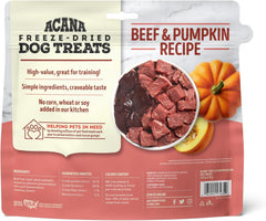ACANA Singles Freeze Dried Dog Treats, Limited Ingredient Grain Free Beef & Pumpkin Recipe