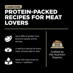 Go! Solutions Carnivore, Grain-Free, Protein Rich Wet Cat Food, Minced Lamb and Wild Boar Recipe, 6.4 oz