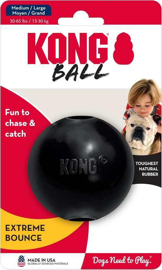 KONG - Extreme Ball - Durable Rubber Dog Toy for Power Chewers, Black