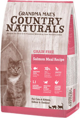 Grandma Mae's Country Naturals Grain-Free Salmon Meal Recipe for Cats and Kittens, 3 Pounds, Non-GMO Uristic Formula