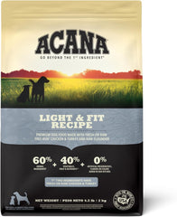 ACANA Adult Dry Dog Food, Light & Fit Recipe, Grain Free Dog Food