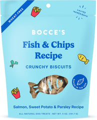 BOCCE'S FISH & CHIPS RECIPE CRUNCHY BISCUITS: SALMON, SWEET POTATO & PARSLEY RECIPE