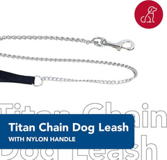 Titan - Coastal Pet Titan Chain Dog Leash with Comfortable Handle - Durable Metal Dog Leash - Heavy-Duty Dog Leash for Puppies & Dogs - Quality Dog Supplies