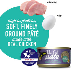 Tiki Cat Luau Pate, Chicken and Egg Recipe in Chicken Broth, Grain-Free Balanced Nutrition Wet Canned Cat Food, for All Life Stages