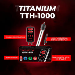Aquatop Hercules Titanium Heater with Digital Controller – for 300-Gallon Tanks – Adjustable Temperature – for Fresh & Saltwater Aquariums