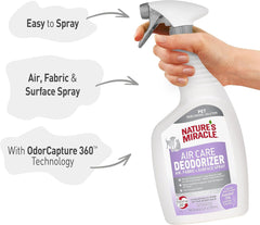 Nature’s Miracle Air Care Deodorizer Air, Fabric and Surface Spray, 24 Ounces, Pet Odor Eliminator