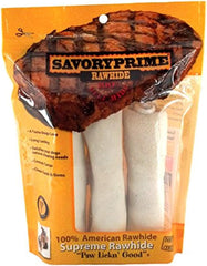 Savory Prime Supreme Rawhide Retriever Rolls (3 Pack), 6", White