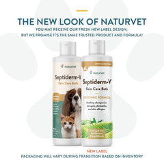NaturVet Septiderm-V Skin Care Bath Wash for Dogs & Cats – Pet Health Supplement for Dermatitis, Dog Skin Allergies, Itching, Hot Spots – Pet Shampoo