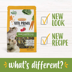 Sunseed Vita Prima Dwarf Hamster Food - Dry Food for Dwarf Hamsterrs - Vitamin-Fortified with Essential Nutrients - Supports Healthy Digestion and Healthy Teeth