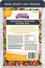Health Extension Gently Cooked Fresh Lamb & Carrot Dog Food, (9 oz, 255 g) – Bowl Ready with Bone Broth, Omega-3s & Superfoods for All Life Stages (Case of 10 Pouches)