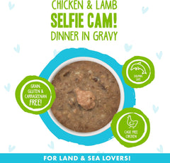 Weruva B.F.F. OMG - Best Feline Friend Oh My Gravy!, Selfie Cam! with Chicken & Lamb in Gravy Cat Food (Pack of 8)