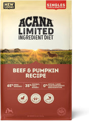 ACANA Singles Limited Ingredient Dry Dog Food, Beef & Pumpkin Recipe, Grain Free Beef Dry Dog Food
