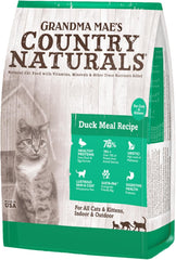 Grandma Mae’s Country Naturals Dry Cat Food, Duck & Brown Rice, Slow Cooked & Nutrient Dense, Made in USA, 12 LB Bag
