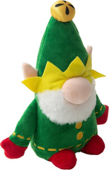 Snugarooz Holiday Elf The Gnome 8" Plush Dog Toy with Repair Patch - Squeaky, Crinkle Toy for Dogs - Festive Holiday Fun for Small to Medium Dogs