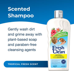 Fresh N Clean - PetAg Fresh ’n Clean Oatmeal ’n Baking Soda Shampoo - Tropical Fresh Scent - 18 oz - Nurtures Dry, Itchy & Sensitive Skin with Vitamin E & Aloe - Strengthens & Repairs Coats - Soap Free