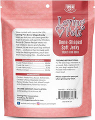 Loving Pets - Soft Chew Jerky (Bone-Shaped, Chicken, Bacon & Cheese Recipe) USA Made Dog Treats