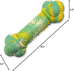 Nylabone Flavor Frenzy Barbell Puppy Chew Toy, Rubber Toys for Teething Puppies, Peanut Butter & Banana Flavor