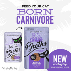 Tiki Cat Born Carnivore Broths, Duck & Chicken Recipe, Hydration and Flavor Supplement Cat Food Topper