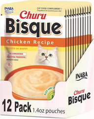 INABA Churu Bisque for Cats, Creamy Lickable Purée Side Dish with Vitamin E, Recipe