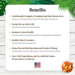 LAFEBER'S Tropical Fruit Nutri-Berries Pet Bird Food, Made with Non-GMO and Human-Grade Ingredients 3 lb