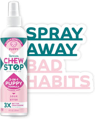 TropiClean No Chew Spray for Puppies, Better Than Bitter Apple Spray, Safe & Natural Chew + Lick Deterrent, Protect Home 8 oz