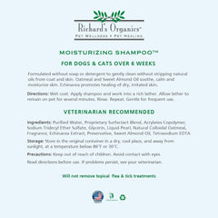 Richard’s Organics Moisturizing Shampoo for Dogs – Pet Shampoo with Oatmeal, Echinacea, Sweet Almond Oil to Soothe/Protect Dry, Itchy, Inflamed Skin