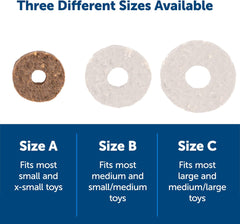 PetSafe® Natural Rawhide Treat Ring Refills , Peanut Butter Flavor, Replacement Treats Busy Buddy Treat Ring Holding Toys
