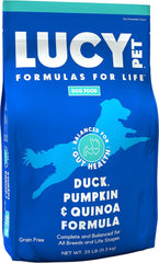 Lucy Pet Products Formulas for Life Duck, Pumpkin & Quinoa Dry Dog Food, All Life Stages, Digestive Health, Sensitive Stomach and Skin