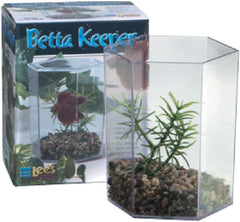 Lee's Betta Keeper with Lid, Gravel and Plant - Small
