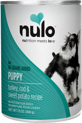 Nulo Freestyle All Breed Wet Canned Dog Food for Puppies, Premium All Natural Grain-Free, High Animal-Based Protein, Turkey, Cod, & Sweet Potato, 13 Ounce, 12 Cans