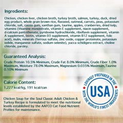 Chicken Soup for the Soul All Natural Premium Adult Wet Cat Food, Real Meat First Ingredient, No By-Products, Artificial Colors, Flavors or Preservatives, Chicken & Turkey Pate, 5.5oz (Pack of 24)