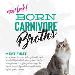 Tiki Cat Born Carnivore Broths, Tuna Recipe, Hydration and Flavor Supplement Cat Food Topper