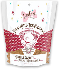 The Lazy Dog Cookie Co. Soft and Chewy Dog Treats, Pie Slice Shaped Dog Cookies, Triple Berry Slice Pup-Pie with Peanut Butter Cup Ice Cream Inspired Flavor, 5 oz. (Pack of 1) PB