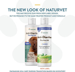 NaturVet Anti-Diarrhea Liquid Pet Supplement Plus Kaolin – Helps Alleviate Discomfort, Cramping, Irritation from Diarrhea for Dogs, Cats – Great Taste – 8 Oz.