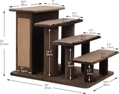 Petpals Zoso Multi-Functional Pet Stairs with Storage and Scratching Pad and Cute Mouse Toys, Suitable for Pets to Play and Engage in Activities