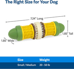 PetSafe Busy Buddy Cravin’ Corncob Dog Toys – Treat Ring Holding Chew Toy – BPA Free Rubber – Butter Scented – Interactive Pet Puzzle for Boredom or Separation Anxiety – Small to MediumDogs