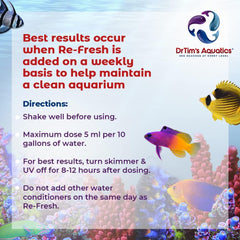 DrTim’s Aquatics Re-Fresh for Saltwater Aquariums – 100% Natural Fish Tank Sanitizer & Revitalizer Conditioner Solution for Fresh, Crystal-Clear, Sparkling Water