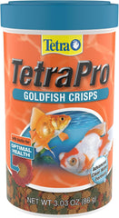 TetraPro Goldfish Crisps Fish Food, enhanced with biotin for optimal health
