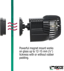 SICCE XSTREAM 3500 Wave Maker Flow Pump 925 GPH | 360° Adjustable Quiet Submersible Magnetic Powerhead for Saltwater & Freshwater Tanks, Aquarium Water Circulation Pump up to 70 Gallons