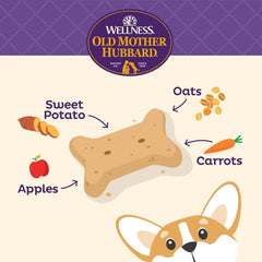 Old Mother Hubbard Wellness Just Vegg'n Dog Biscuits, Natural, Training Treats, Sweat Potato, Oats, Apples & Carrots Flavor