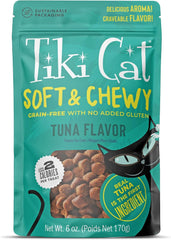 Tiki Cat Soft & Chewy Treats, Tuna Flavor, 3 Calories Per Treat with Grain-Free and No Added Gluten
