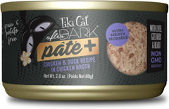 Tiki Cat After Dark Pate+, Chicken & Duck Recipe in Chicken Broth, with High Moisture Broth for Optimal Hydration, Wet Canned Cat Food