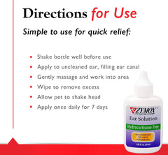 Zymox Otic Enzymatic Ear Solution for Dogs and Cats to Soothe Ear Infections Without Hydrocortisone, 1.25oz
