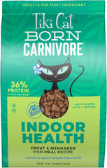 Tiki Cat Born Carnivore Indoor Health, Trout & Menhaden Fish Meal, Grain-Free Baked Kibble to Maximize Nutrients, Dry Cat Food